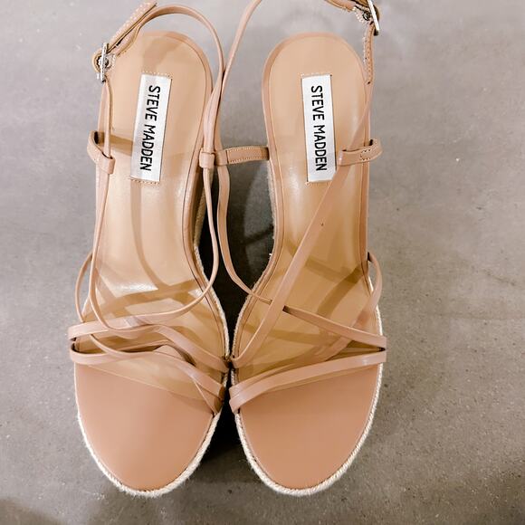 Steve Madden Whitlee Platform Espadrille Wedge Sandals Tan Beige Size 10 NWT - Picture 5 of 10